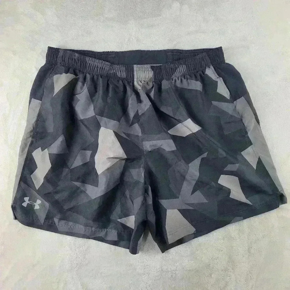 Under Armour Loose Geometric Shorts Sz XL Gray Black - Picture 1 of 6